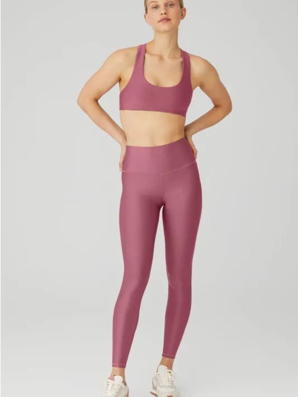 ALO Yoga Mars Clay Racerback Bra & High-Waist Leggings Set